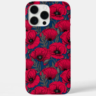Coque iPhone 16 Pro Max Jardin à pavot nocturne