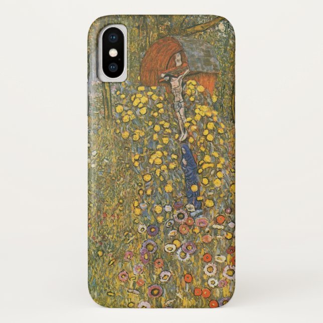 Coques Case-Mate iPhone Jardin agricole avec Crucifix (par Gustav Klimt) (Dos)