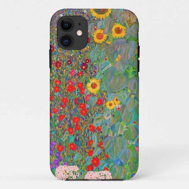 Coques Case-Mate iPhone Jardin agricole de Gustav Klimt avec tournesols (Dos)