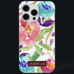 Coque iPhone 15 Pro Max Jardin Aquarelle Floral<br><div class="desc">Belle et élégante conception florale dispose d'une belle illustration florale aquarelle peinte à la main dans des couleurs vives et peut être personnalisée avec votre nom ou texte de votre choix.</div>