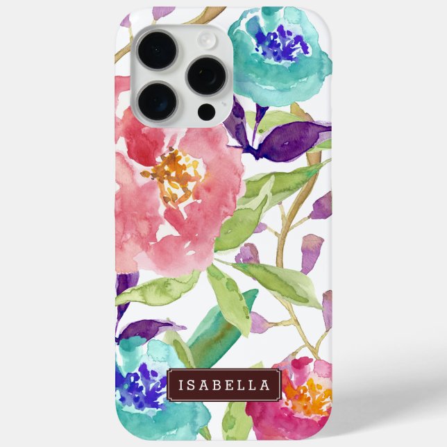 Coques Case-Mate iPhone Jardin Aquarelle Floral (Verso)