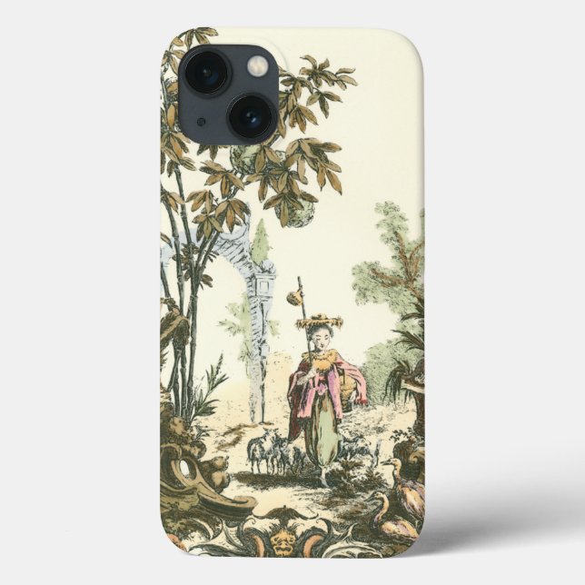 Coques Case-Mate iPhone Jardin asiatique avec femme et animaux (Verso)