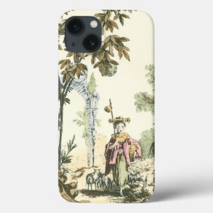 iPhone 13 Coque Jardin asiatique avec la femme et les animaux