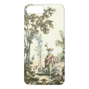 Coque iPhone 8 Plus/7 Plus Jardin asiatique avec la femme et les animaux