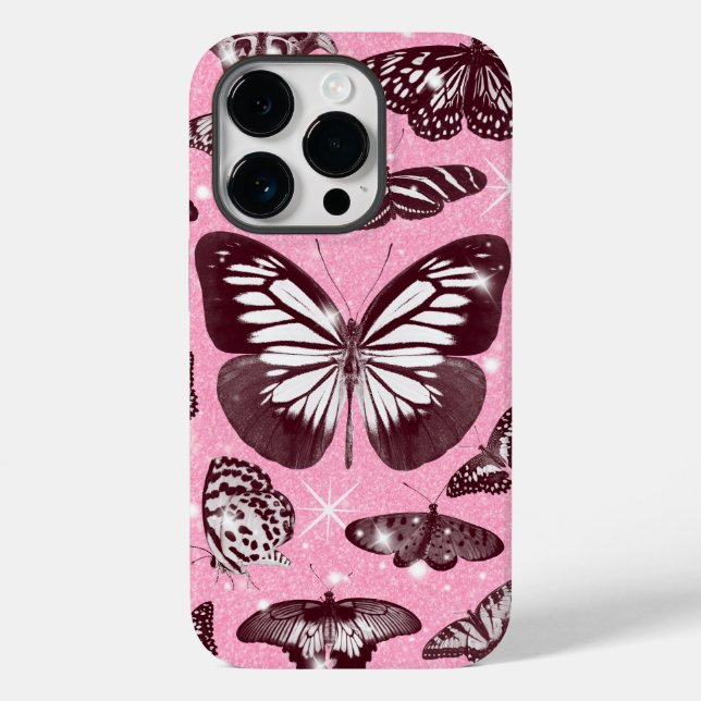Coques Case-Mate iPhone Jardin aux papillons étincelants - Nature Élégante (Verso)