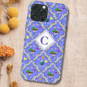 Case-Mate iPhone Case Jardin bleu Passionflower Motif Monogramme