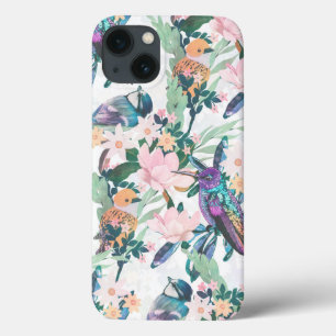 Case-Mate iPhone Case Jardin botanique blanc Fleurs et oiseaux