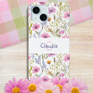 Coque Case-Mate iPhone Jardin botanique de fleurs sauvages d'été Monogram