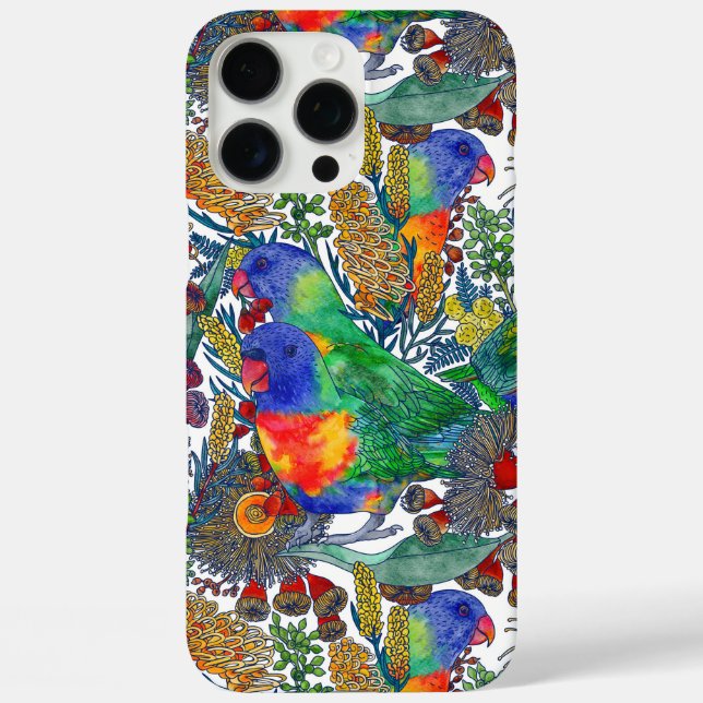 Coques Case-Mate iPhone Jardin botanique Rainbow Lorikeet (Verso)
