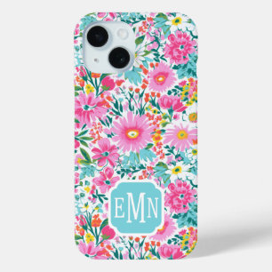 Coque Case-Mate iPhone Jardin coloré magnifique avec monogramme