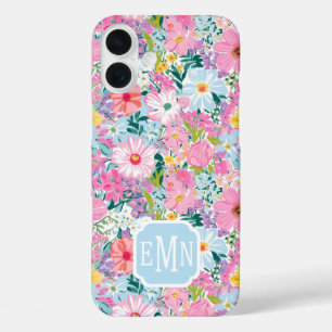 Coque Pour iPhone 16 Plus Jardin Coloré Moderne Monogrammé
