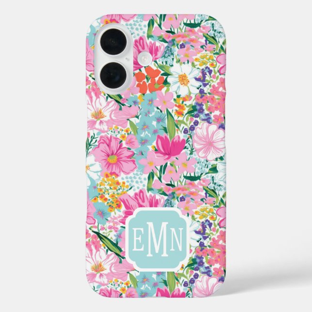 Coques Case-Mate iPhone Jardin Coloré Monogrammé (Verso)