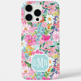 Coque iPhone 16 Pro Max Jardin Coloré Monogrammé