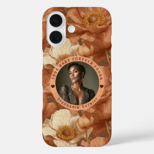 Coque Pour iPhone 16 Jardin d'anémones Cadeaux d'anniversaire 5 ans pou