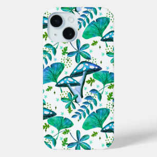 Coque Case-Mate iPhone Jardin de champignons bleu