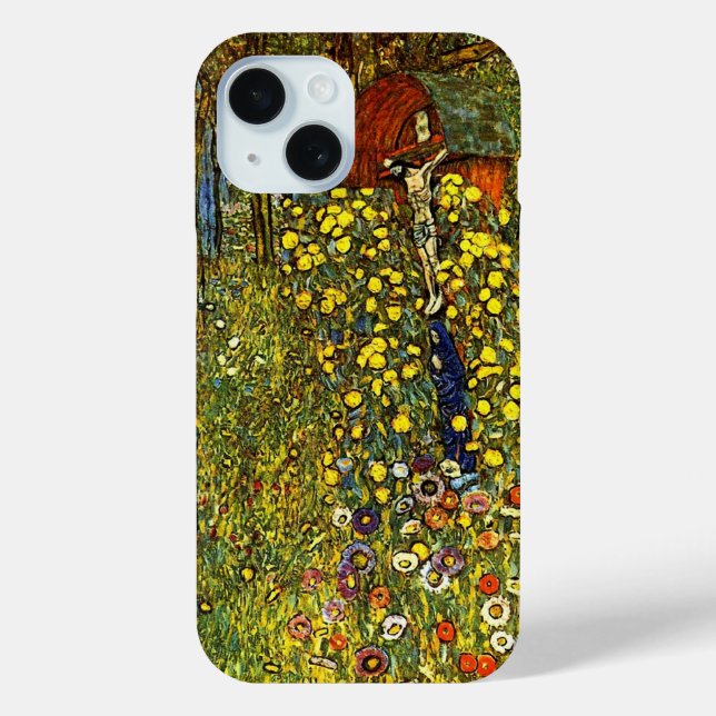 Coques Case-Mate iPhone Jardin de ferme avec crucifix de Gustav Klimt (Verso)