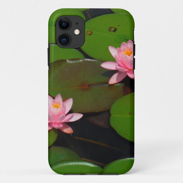 Coques Case-Mate iPhone Jardin de fleurs de laine d'eau de lotus rose, (Dos)