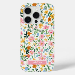 Coque Case-Mate iPhone Jardin de fleurs fantaisiste monogrammé