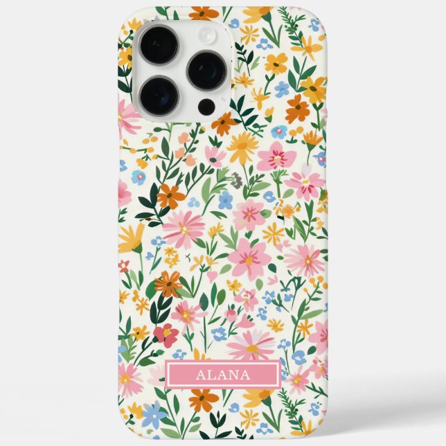 Coques Case-Mate iPhone Jardin de fleurs fantaisiste monogrammé (Verso)