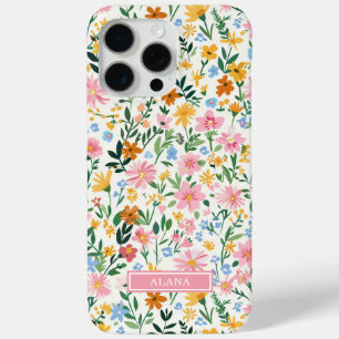 Coque Case-Mate iPhone Jardin de fleurs fantaisiste monogrammé