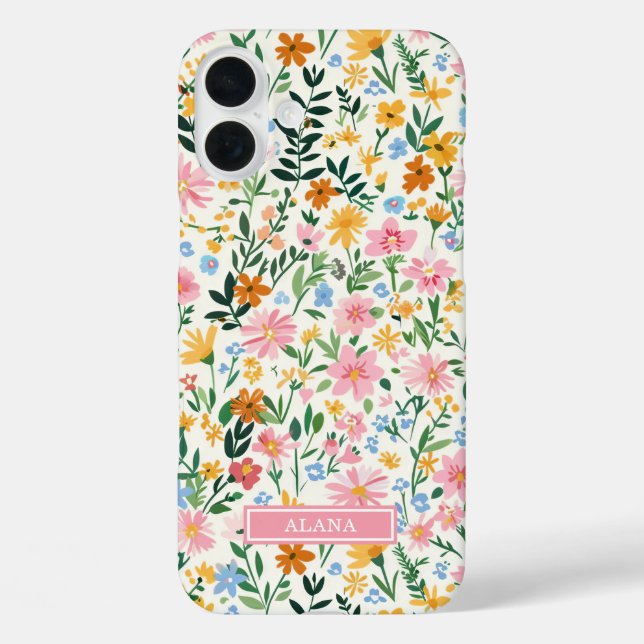 Coques Case-Mate iPhone Jardin de fleurs fantaisiste monogrammé (Verso)
