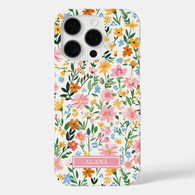 Coques Case-Mate iPhone Jardin de fleurs fantaisiste monogrammé (Verso)
