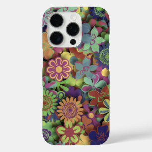 Coque iPhone 16 Pro Jardin de fleurs groovy mignon vintage