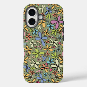 Coque Pour iPhone 16 Jardin de fleurs sauvages abstraites colorées