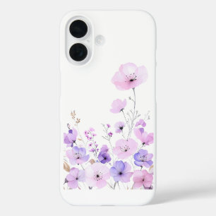 Coque Pour iPhone 16 Jardin de fleurs sauvages pastel Douce floraison f