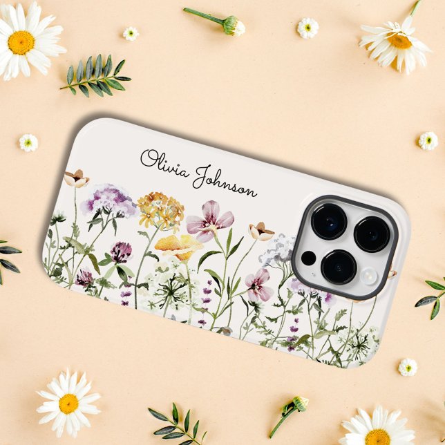 Coques Case-Mate iPhone Jardin de fleurs sauvages personnalisé (In situ)
