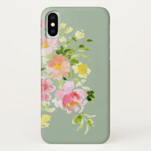 Case-Mate iPhone Case Jardin de galets à fleurs aquarelles