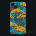iPhone 13 Case Jardin de millefeuille d'or avec l'arrière - plan<br><div class="desc">Les fleurs de millefeuille d'or ponctuent cette belle scène de jardin. L'arrière - plan bleu tient également un signe du feuille dispersé partout. Il est comme regarder une photo d'oeil magique excepté beaucoup plus d'amusement !</div>