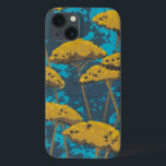 iPhone 13 Case Jardin de millefeuille d'or avec l'arrière - plan<br><div class="desc">Les fleurs de millefeuille d'or ponctuent cette belle scène de jardin. L'arrière - plan bleu tient également un signe du feuille dispersé partout. Il est comme regarder une photo d'oeil magique excepté beaucoup plus d'amusement !</div>