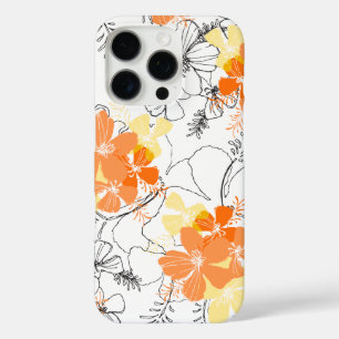 Coque iPhone 16 Pro Jardin de minuit Hibiscus hawaïen Papaya florale