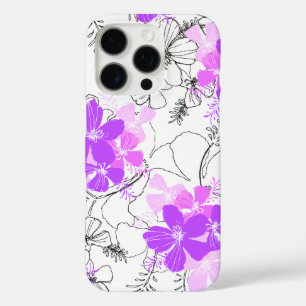 Coque iPhone 16 Pro Jardin de minuit Hibiscus hawaïen Violet floral