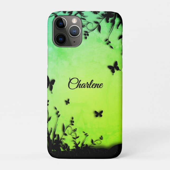 Coques Case-Mate iPhone Jardin de papillon de chaux personnalisé (Dos)