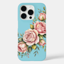Jardin de roses rosées – Fleurs à l'aquarelle