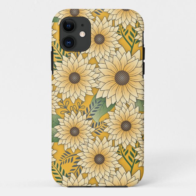 Coques Case-Mate iPhone Jardin de tournesol jaune fleuri gras (Dos)