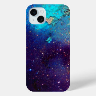 Coque iPhone 15 Mini JARDIN DES OMBRES PERDUES -Turquase Bleue