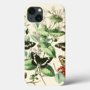 Etui iPhone 13 Jardin des papillons et des fleurs