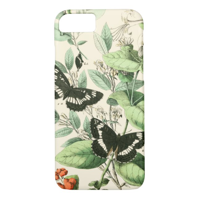 Coques Case-Mate iPhone Jardin des papillons et des fleurs (Dos)