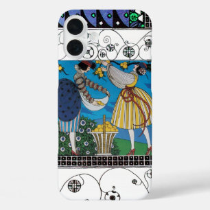 COQUE POUR iPhone 16 PLUS JARDIN D'ÉTÉ ET ESCALIERS /MODE COSTUME DESIGNER