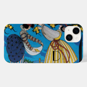 COQUE POUR iPhone 14 JARDIN D'ÉTÉ / MODE COSTUME DESIGNER MONOGRAMME