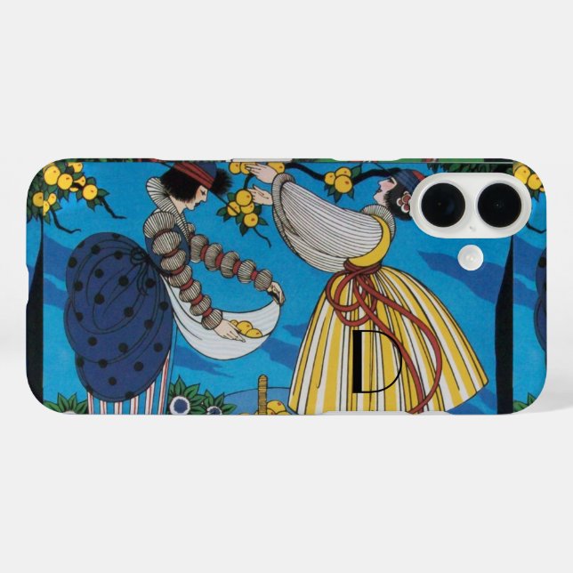 COQUES Case-Mate iPhone JARDIN D'ÉTÉ / MODE COSTUME DESIGNER MONOGRAMME (Verso (horizontal))