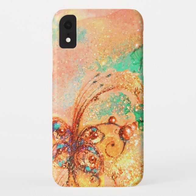 Coques Case-Mate iPhone JARDIN D'OMBRES PERDUES MAGIQUE PLANTE rose BUTERF (Dos)