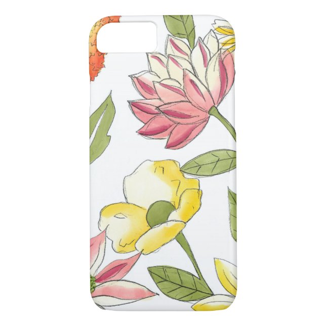 Coques Case-Mate iPhone Jardin fleuri avec Arrière - plan blanc (Dos)