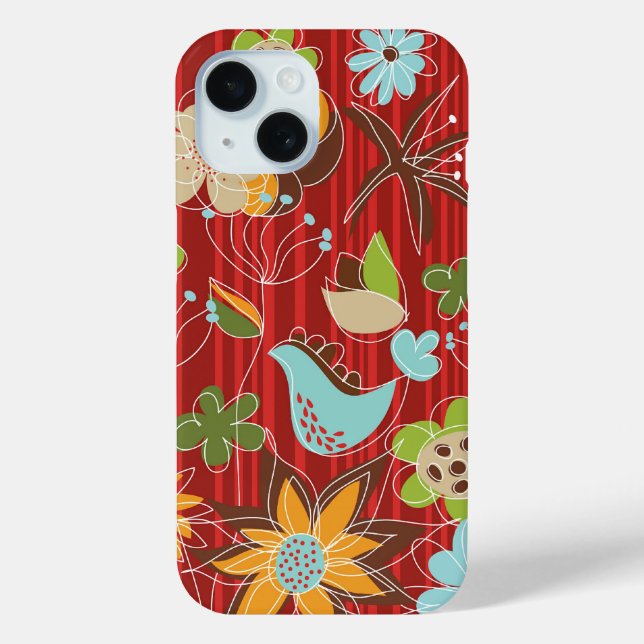 Coques Case-Mate iPhone Jardin Floral Chic Et Whimsical Sur Des Tessées Ro (Verso)