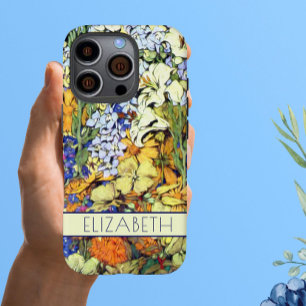 Coque iPhone 16 Pro Jardin Floral Féminin Coloré Prénom