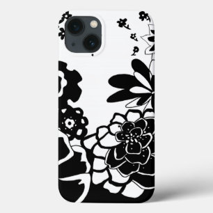 Etui iPhone Case-Mate Jardin floral noir et blanc Motif graphique