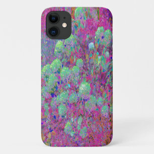 Case-Mate iPhone Case Jardin magenta avec fleurs d'hortensia aqua